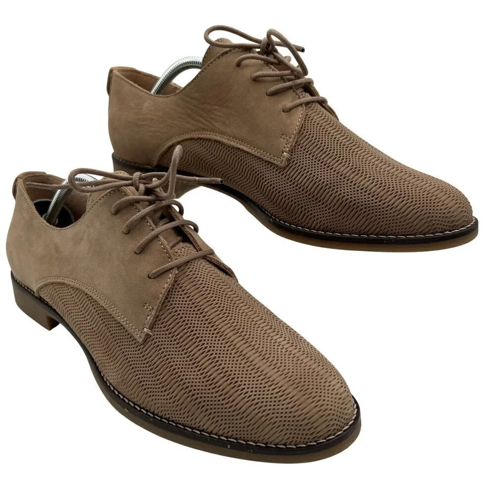 ALDO NEW Mens10 Maedagua Lace Up Oxford Shoes Suede Mesh Beige Portugal Made
